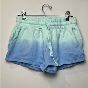 Ivory Ella Ombre Blue and Green Athletic Shorts